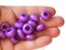 30 14mm x 8mm Large Hole Purple Beads Macrame Plastic Rondelle Beads